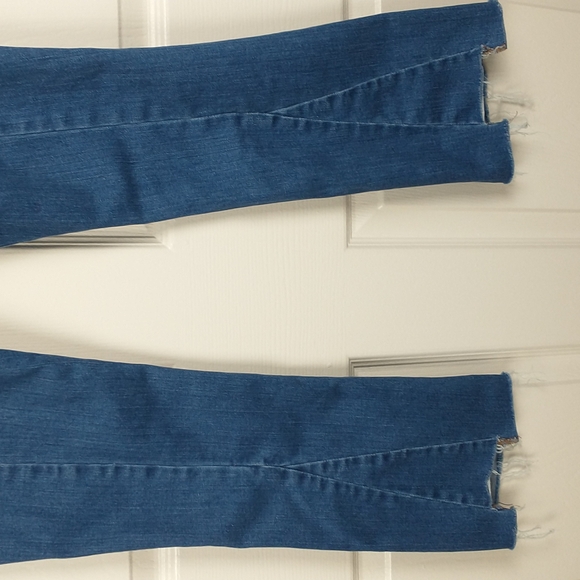 Madewell Cali Demi Boot cropped flare stretch destructed hem jeans size 24 - Picture 10 of 13